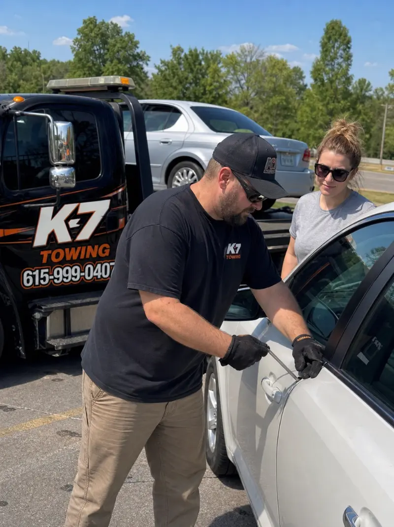 Car lockout service Nashville TN — K7 Towing locked out of car Nolensville