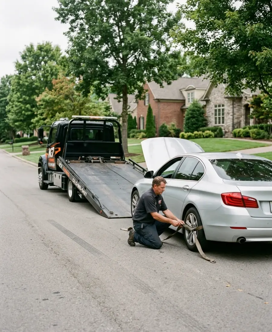 K7 Towing truck providing tow truck Brentwood TN service near Maryland Farms and I-65